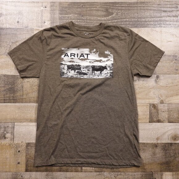 Ariat Other - Ariat Graphic T-Shirt Heather Brown Ranch Scene – Men's Size Large